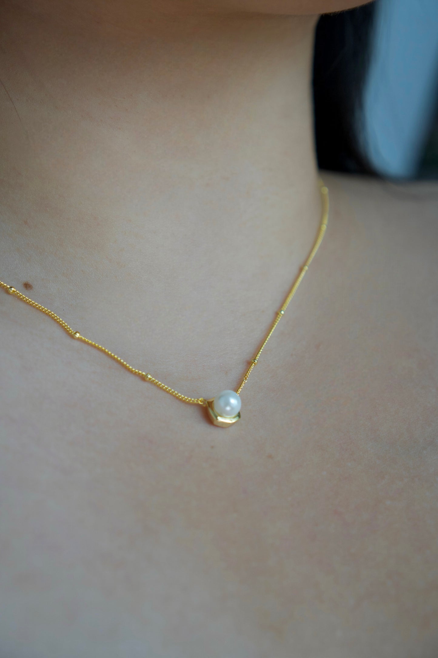 Sweet Pearl Gold Necklace