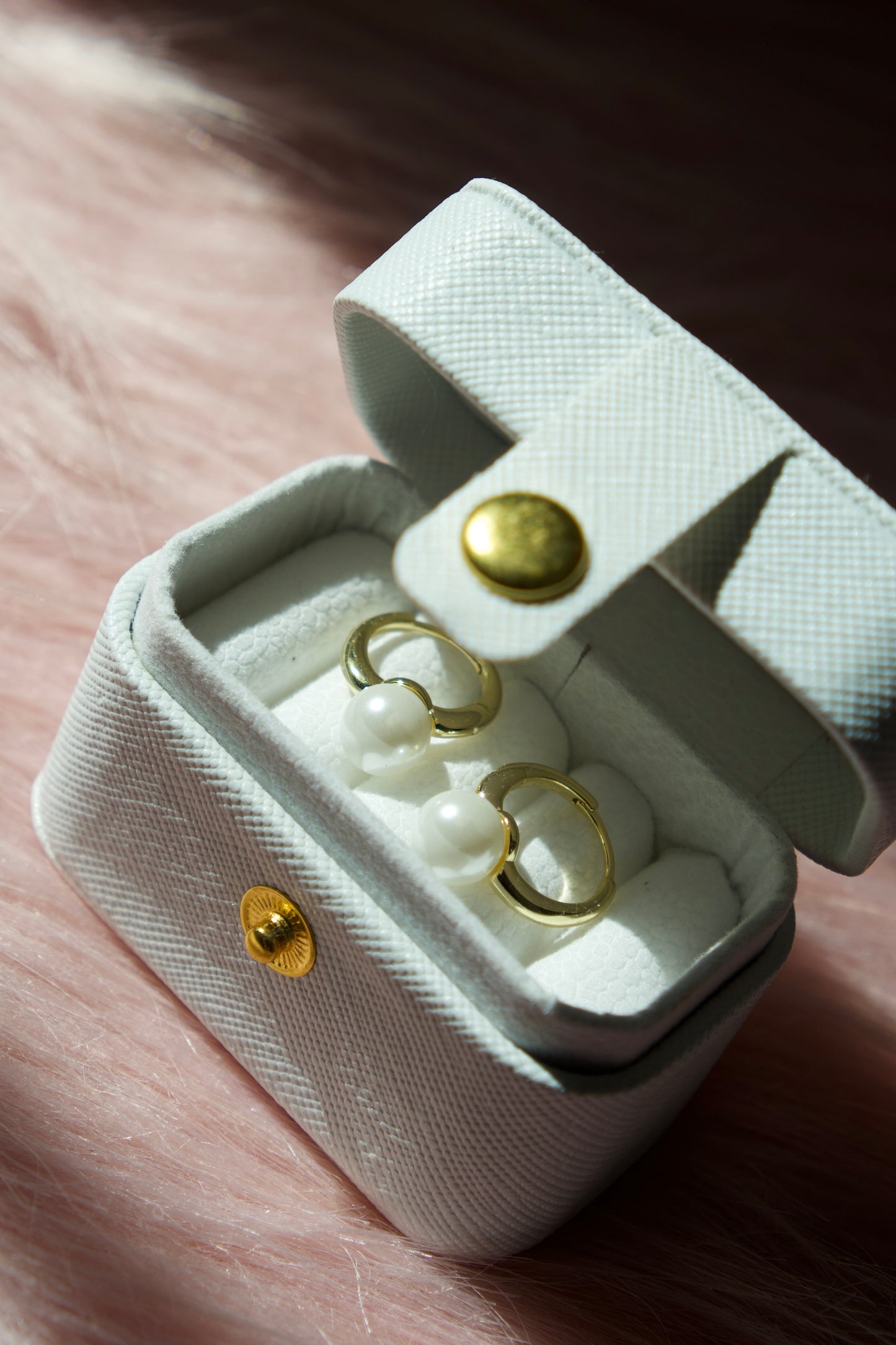 Sweet Pearl Huggies Earrings