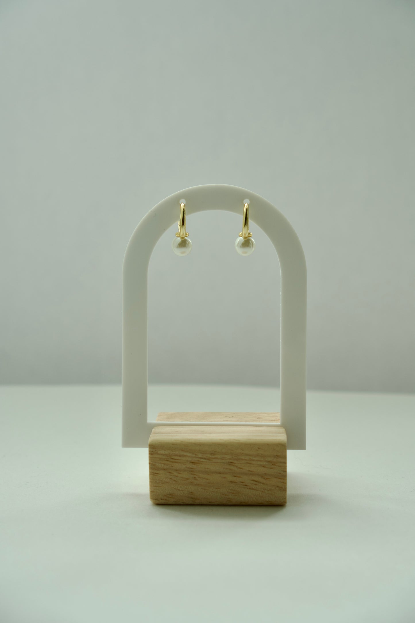 Sweet Pearl Huggies Earrings