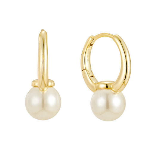 Sweet Pearl Huggies Earrings