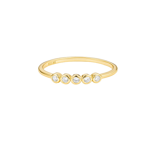 Radiant Five Gold Ring